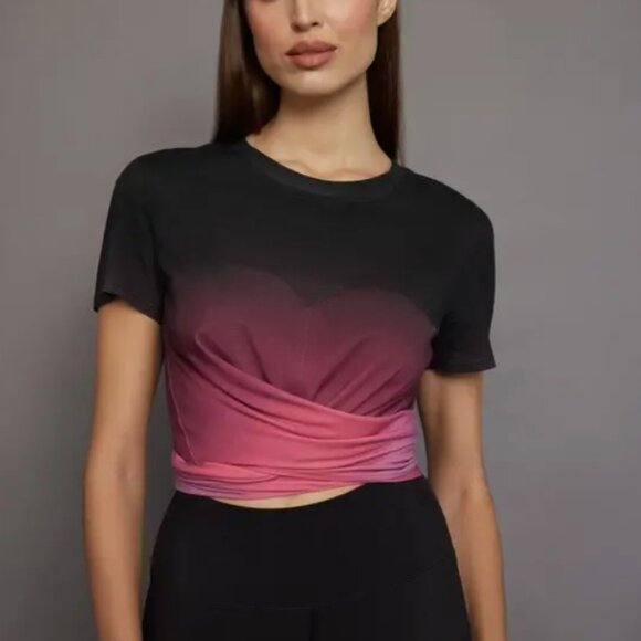 Carbon38 Tops - CARBON38 Ombre Cap Sleeve Wrap Tee NWT sz XS